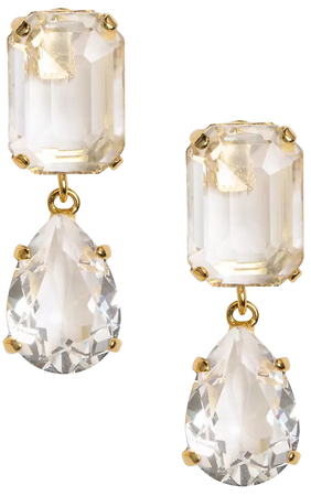 Shop Jennifer Behr 14K-Gold-Plated & Glass Crystal Double-Drop Earrings | Saks Fifth Avenue