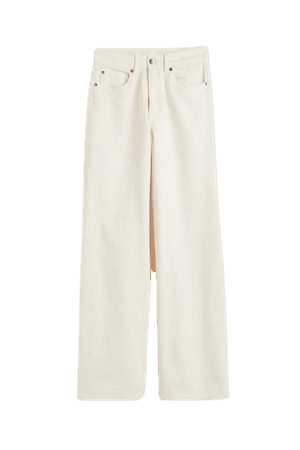 Wide High Jeans - White - Ladies | H&M US