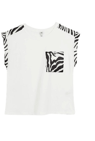 White animal print t-shirt | River Island