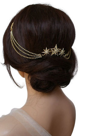 Womens hair accessory gold chain