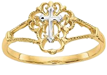 Amazon gold Cross ring