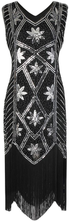 1920s black flapper dress