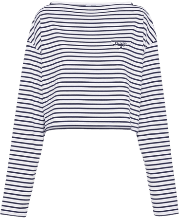 Prada logo-detail Striped T-shirt - Farfetch