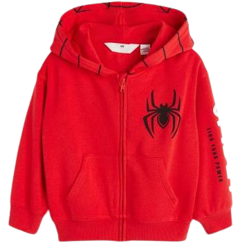 Printed Hooded Jacket - Red/Spider-Man - Kids | H&M US