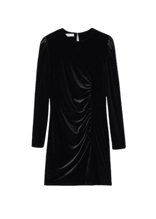 Ruched velvet dress - Women | Mango USA