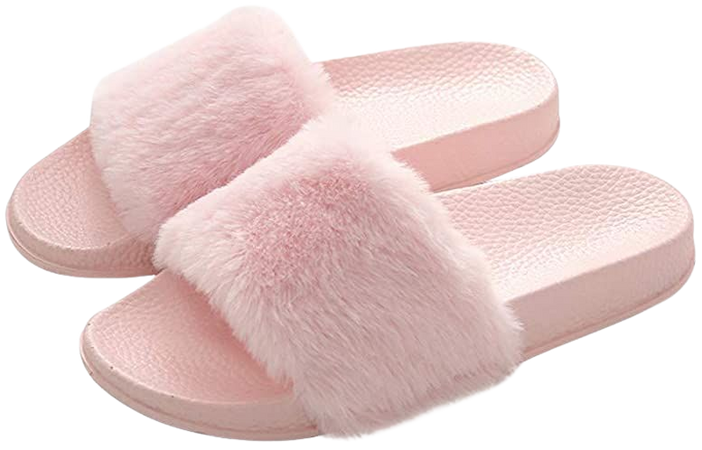 fluffy slippers pink - Google Search