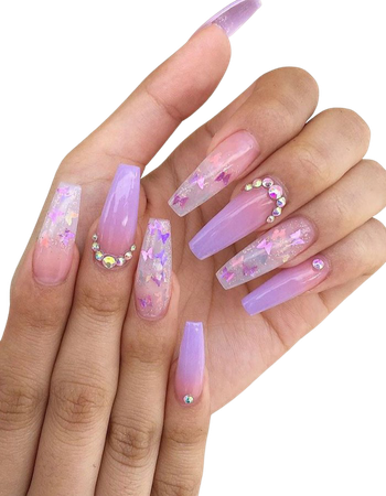 butterfly acrylic nails