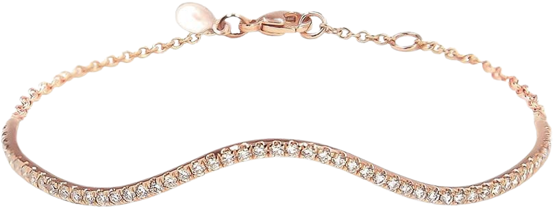BONDEYE JEWELRY 14kt Rose Gold Wave Diamond Bracelet - Farfetch