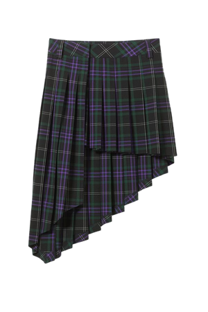 Skylar Pleated Midi Skirt - Purple Check - Weekday WW