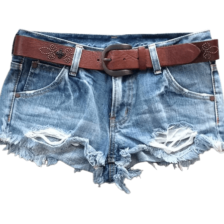 Jean shorts with belt