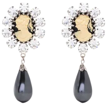 Alessandra Rich pearl-embellished clip-on Drop Earrings - Farfetch