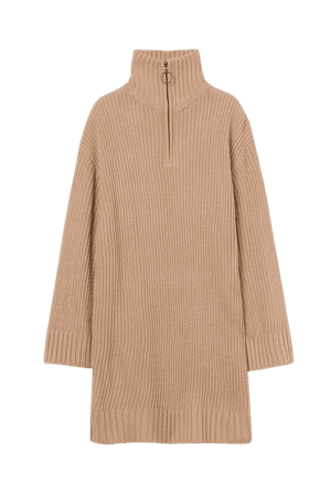 Rib-knit Half-zip Sweater - Light beige - Ladies | H&M US