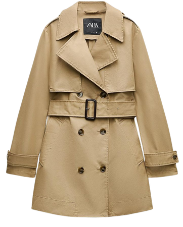 BELTED SHORT TRENCH COAT ZW COLLECTION - taupe brown | ZARA United States