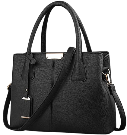Amazon.com: FiveloveTwo Women Ladies Classy Satchel Handbag Tote Purse PU Leather Top- Handle Shoulder Bag Black : Clothing, Shoes & Jewelry