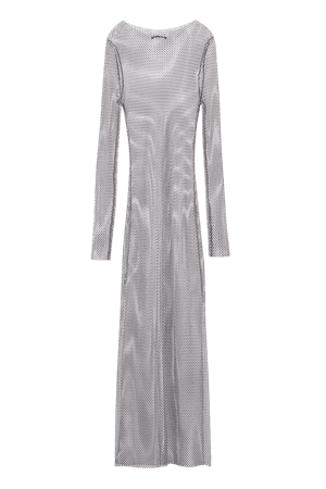 RHINESTONE MESH DRESS - Silver | ZARA United States