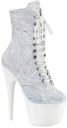 white iridescent glitter boots - Google Search