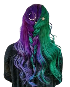 Green and Purple Hair