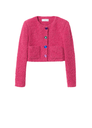 Jewel buttons tweed jacket - Women | Mango USA