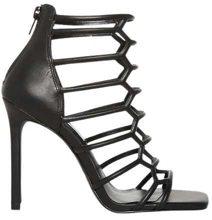 UPWARD Black Leather Strappy Heel | Women's Heels – Steve Madden