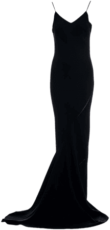 John Galliano for Christian Dior black bias-cut trained slip dress