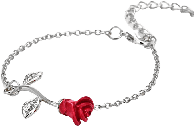 Amazon.com: WLLAY Rose Flower Anklets Bracelets for Women Beach Anklets Foot Chain for Holiday Jewelry (red Silver): Clothing, Shoes & Jewelry