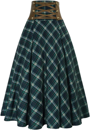 Amazon.com: Women's Elastic Waist Plaid Midi Skirts A-Line Checkered Tartan Skirt Navy 2XL : Clothing, Shoes & Jewelry