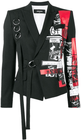 black red and white jacket blazer