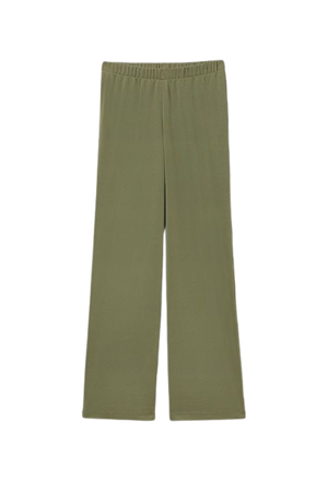 Regular fit soft trousers - Dusty Khaki Green - Monki WW