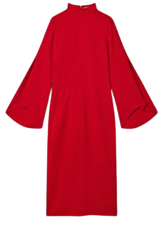 Reiss Katya Flute Sleeve Bodycon Midi Dress | REISS USA