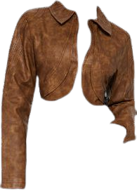 Fashion Nova Western Swing Faux Leather Top - Brown
