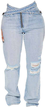 Fashion Nova- Pasr and Present Crossover Jeans