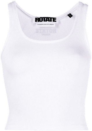 Shop white ROTATE Blomma cropped tank top with Express Delivery - Farfetch