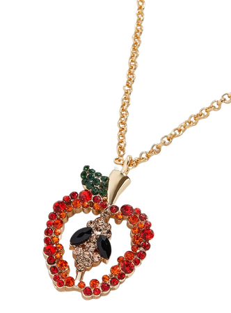 Juicy Crystal Apple Pendant Necklace