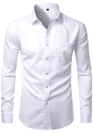 mens white button shirt