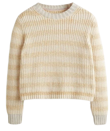 Tinsel Stripe Sweater - Ivory, Gold Tinsel Stripe | Boden US