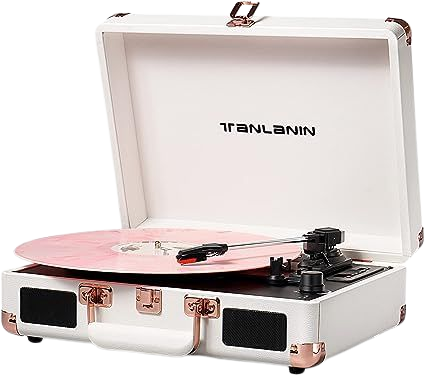 Amazon.com: Vinyl Record Player Bluetooth Vintage 3-Speed Portable Suitcase Turntables with Built-in Speakers, Belt-Driven LP Player Support USB Recording AUX-in RCA Line Out Headphone Jack, White : Electronics