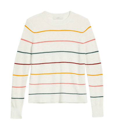 Striped Modern Crew Neck Sweater | LOFT