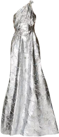 Dress Long Silver Metallic