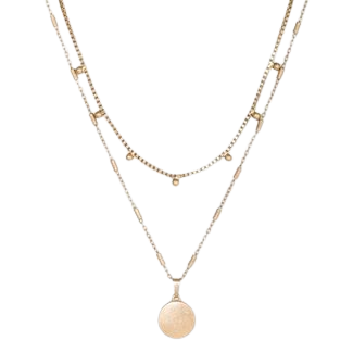 Ball & Medallion In Worn Gold Layer Necklace - Universal Thread™ Gold : Target