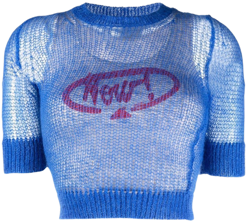 Shop Diesel open-knit crop top with Express Delivery - FARFETCH