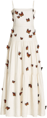 Lima Monarca Crema Linen Maxi Dress By Agua By Agua Bendita | Moda Operandi