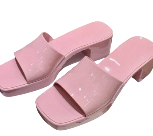 jelly slippers pink