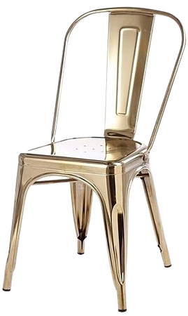 Tolix Style Dining Chair, Gold, Set of 4