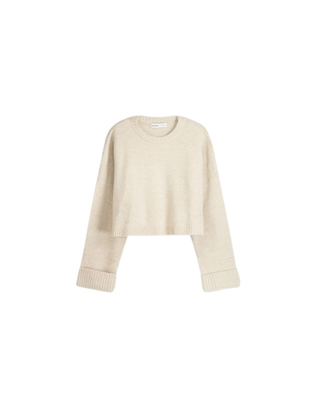 Cropped crew neck sweater - Sweaters and cardigans - BSK Teen | Bershka