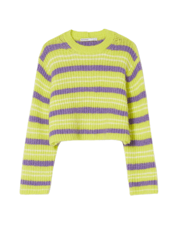 Cropped striped sweater - Sweaters and cardigans - Woman | Bershka