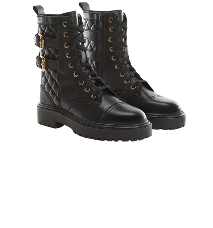 Military leather ankle boots - Women | Mango USA