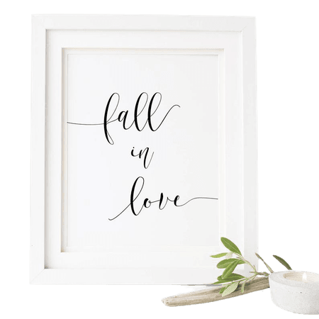 Fall In Love Sign-Fall In Love Printable-Wedding | Etsy