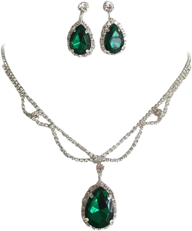 green necklace and earrings - Google Search