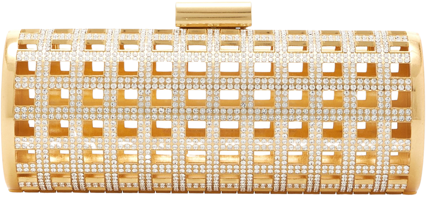 Aviary Crystal-Embellished Gold-Tone Cage Clutch By Simkhai | Moda Operandi