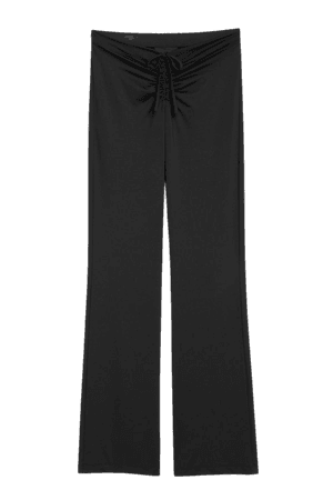 Black low-waist flared trousers - Black - Monki WW
